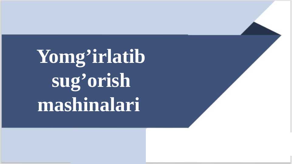 Yomg'irlatib sug'orish mashinalari