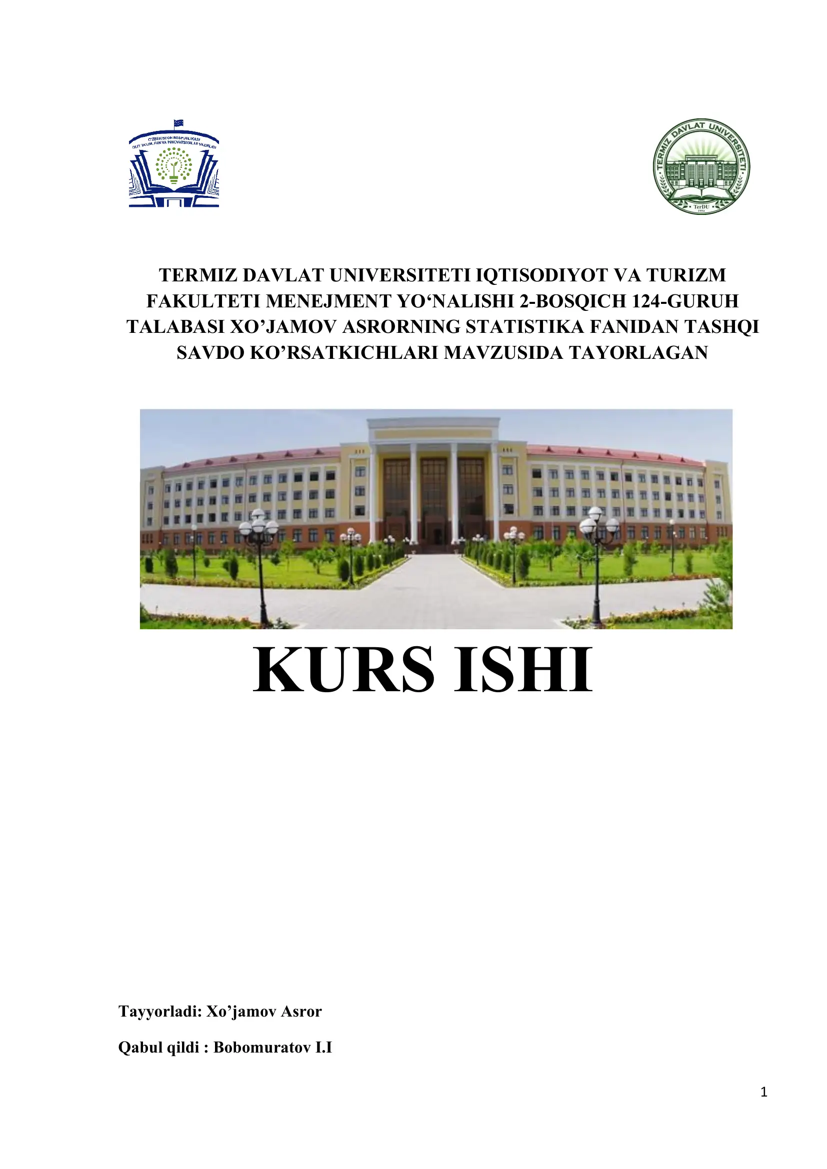 Tashqi savdo ko’rsatkichlari