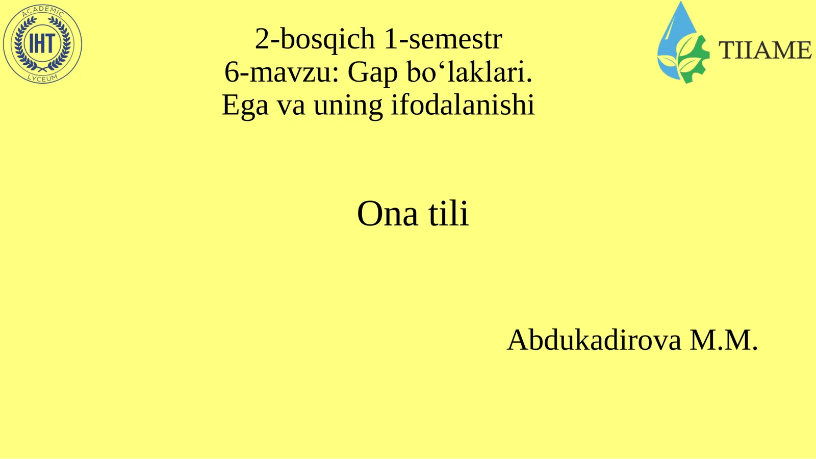 Ega va uning ifodalanishi