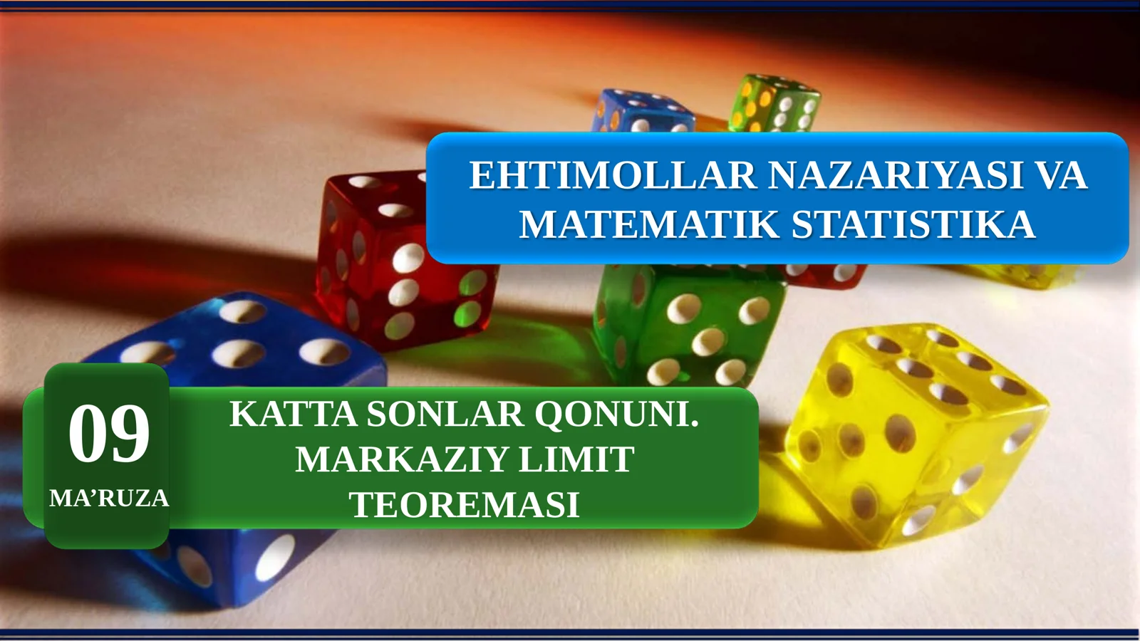 Katta sonlar qonuni. Markaziy limit teoremalar