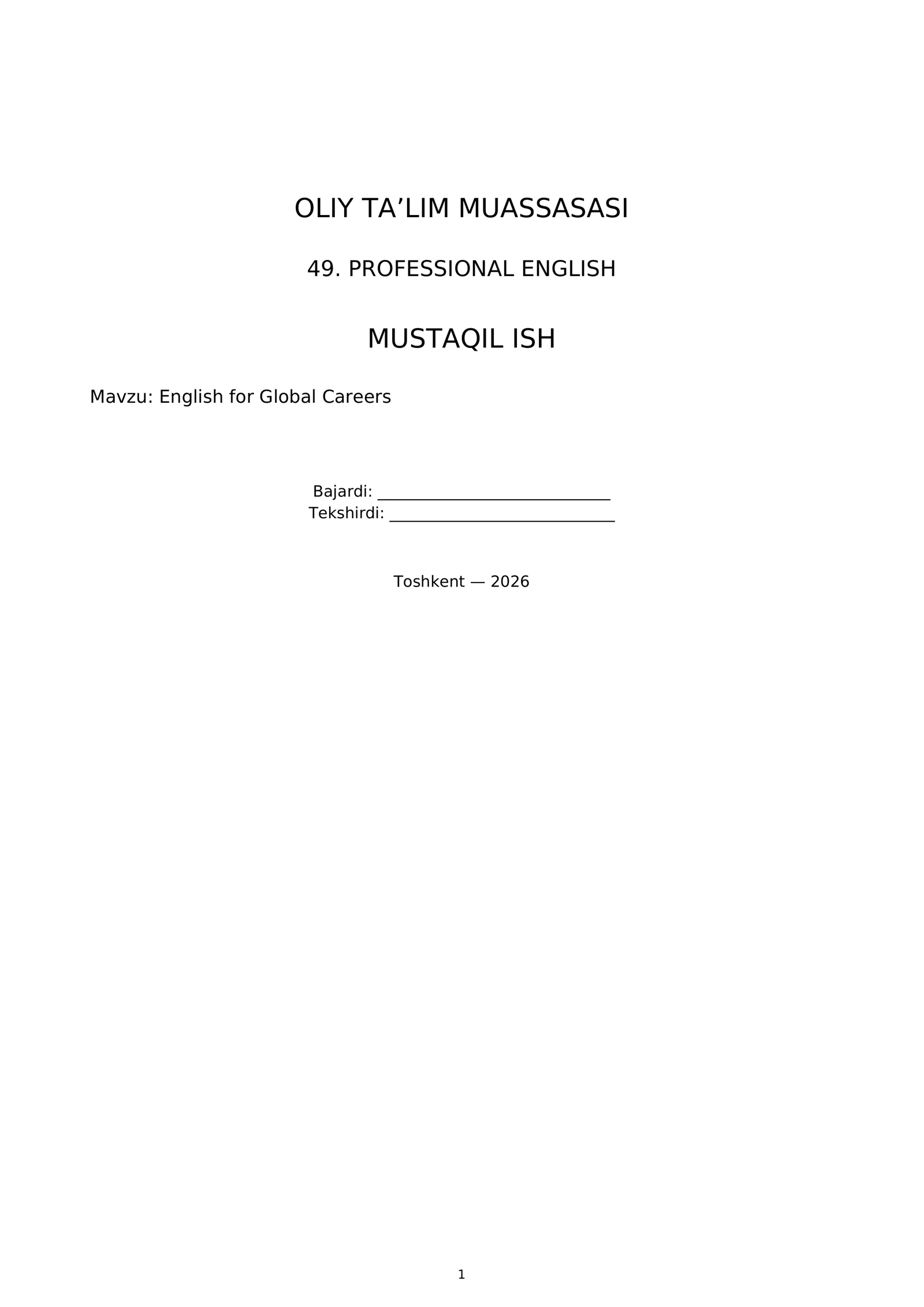English for Global Careers