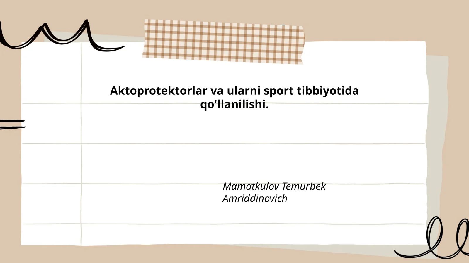Aktoprotektorlar va ularni sport tibbiyotida qo'llanilishi