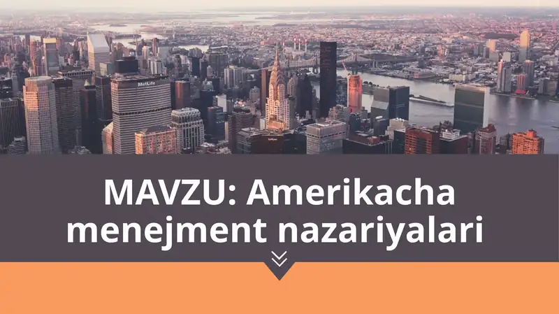 Amerikacha menejment nazariyalari