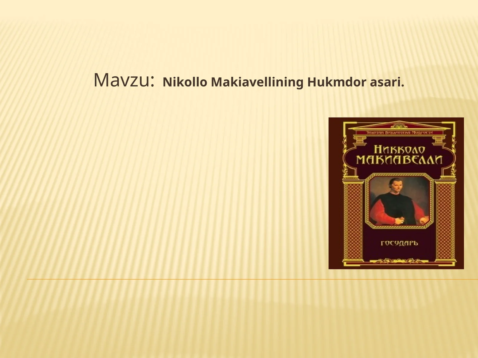 Nikollo Makiavellining Hukmdor asari