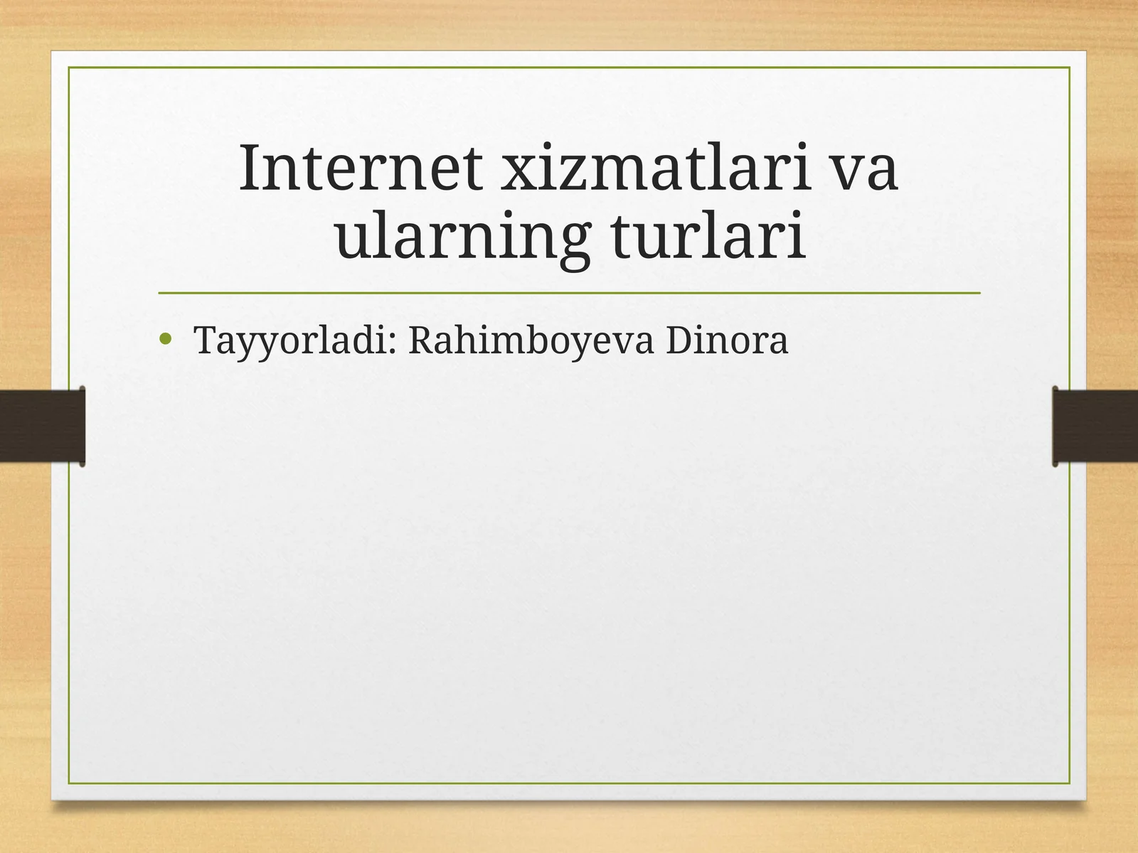 Internet xizmatlari va ularning turlari