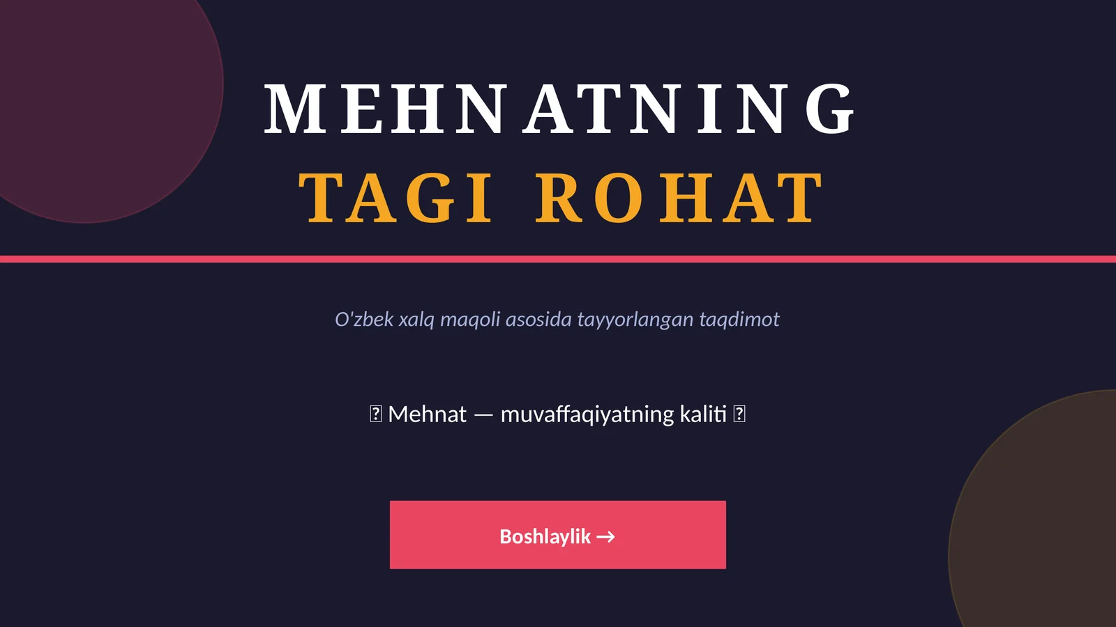 MEHNATNING TAGI ROHAT