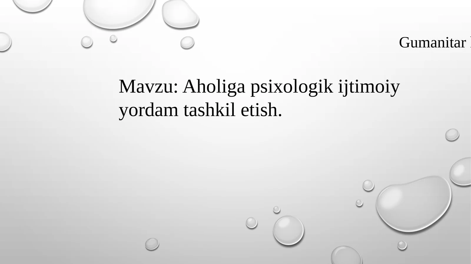 Aholiga psixologik yordam koʻrsatish