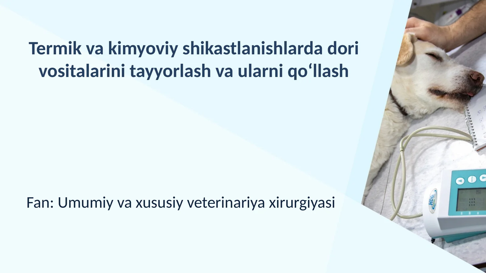 Termik va kimyoviy shikastlanishlarda dori vositalarini tayyorlash
