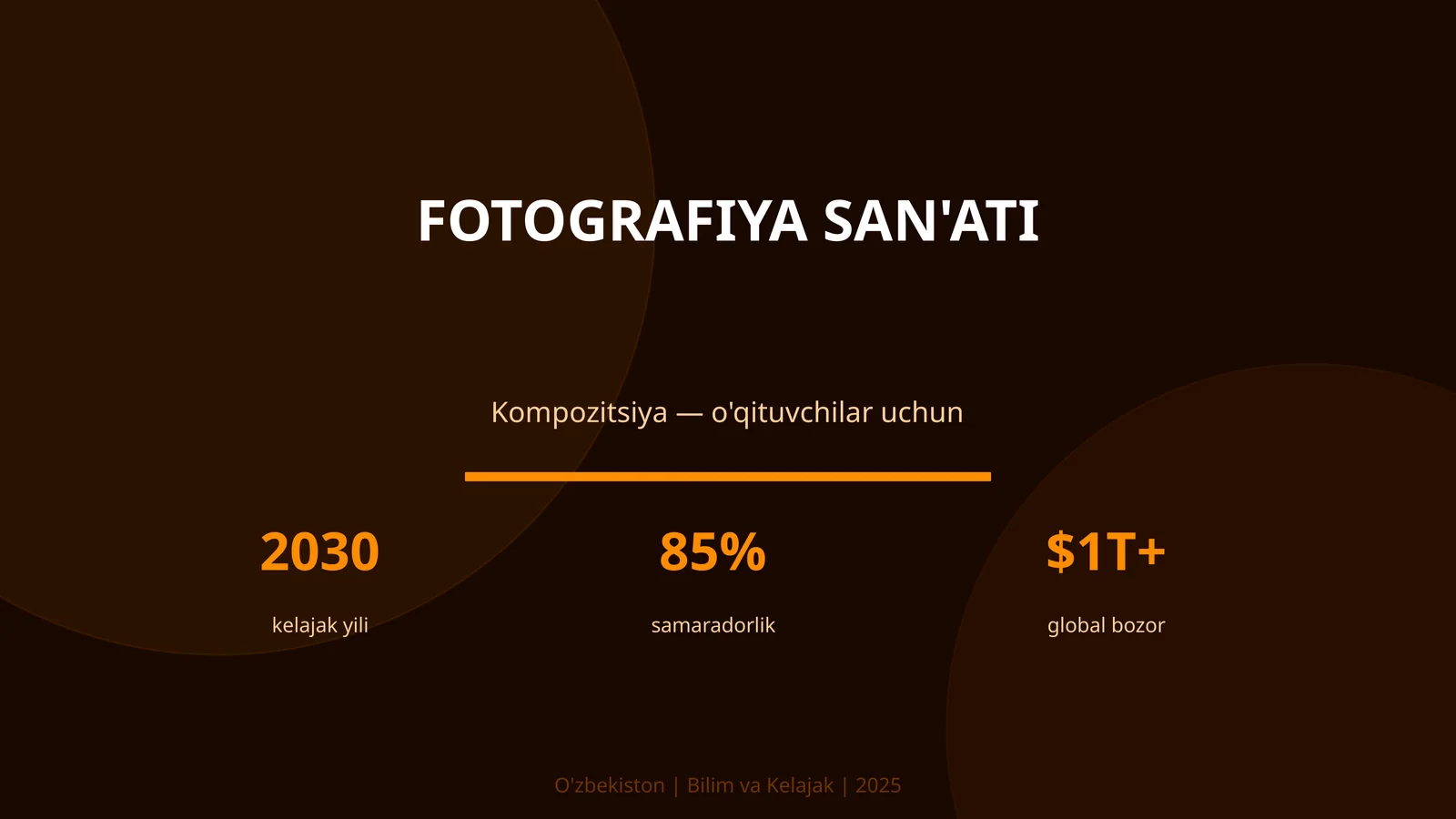 FOTOGRAFIYA SAN'ATI Kompozitsiya — o'qituvchilar uchun