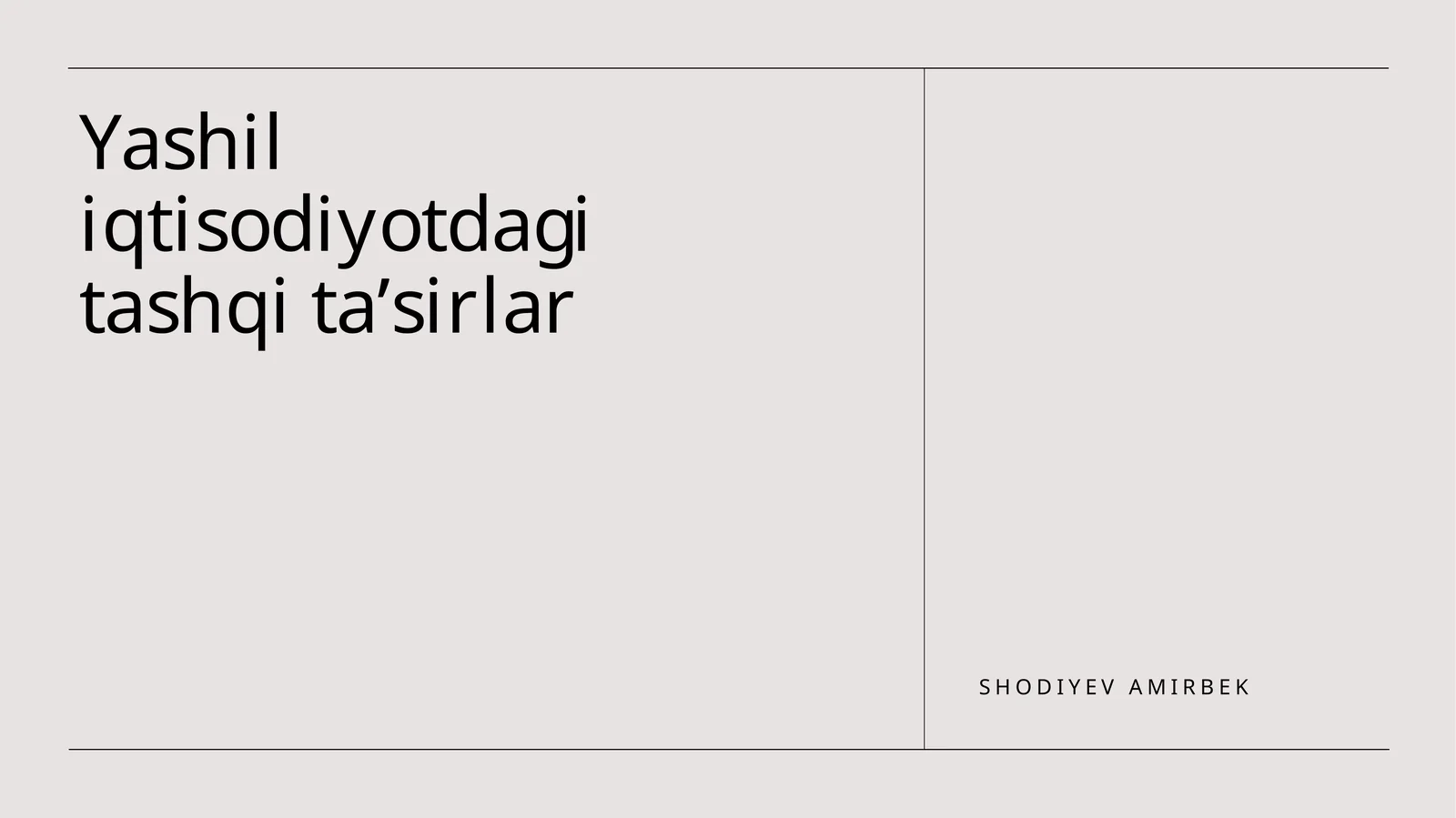 yashil iqtisodiyot