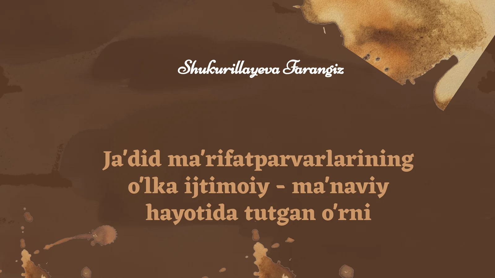 Ja'did ma'rifatparvarlarining o'lka ijtimoiy - ma'naviy hayotida tutgan o'rni