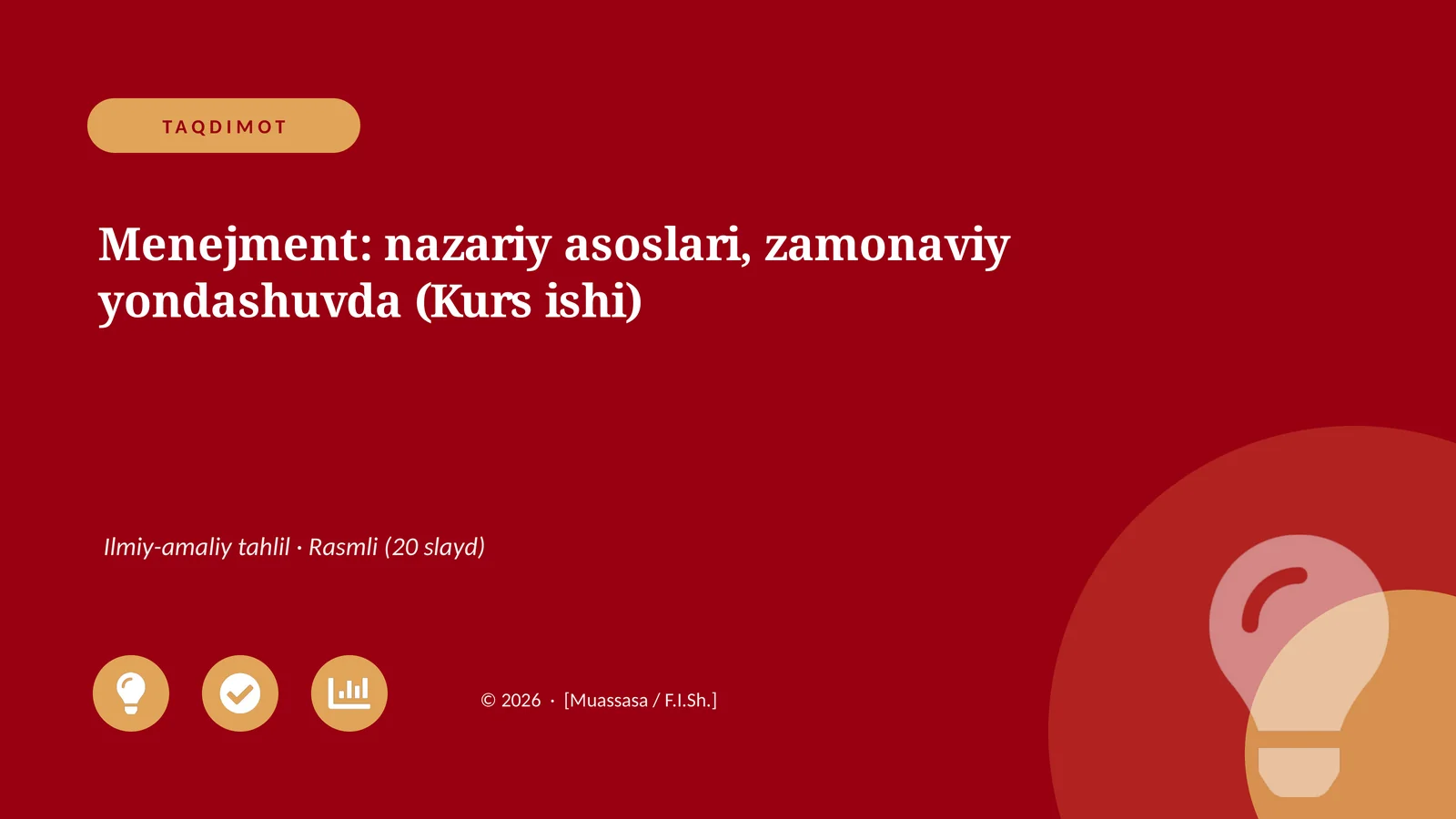 Menejment: nazariy asoslari, zamonaviy yondashuvda (Kurs ishi)