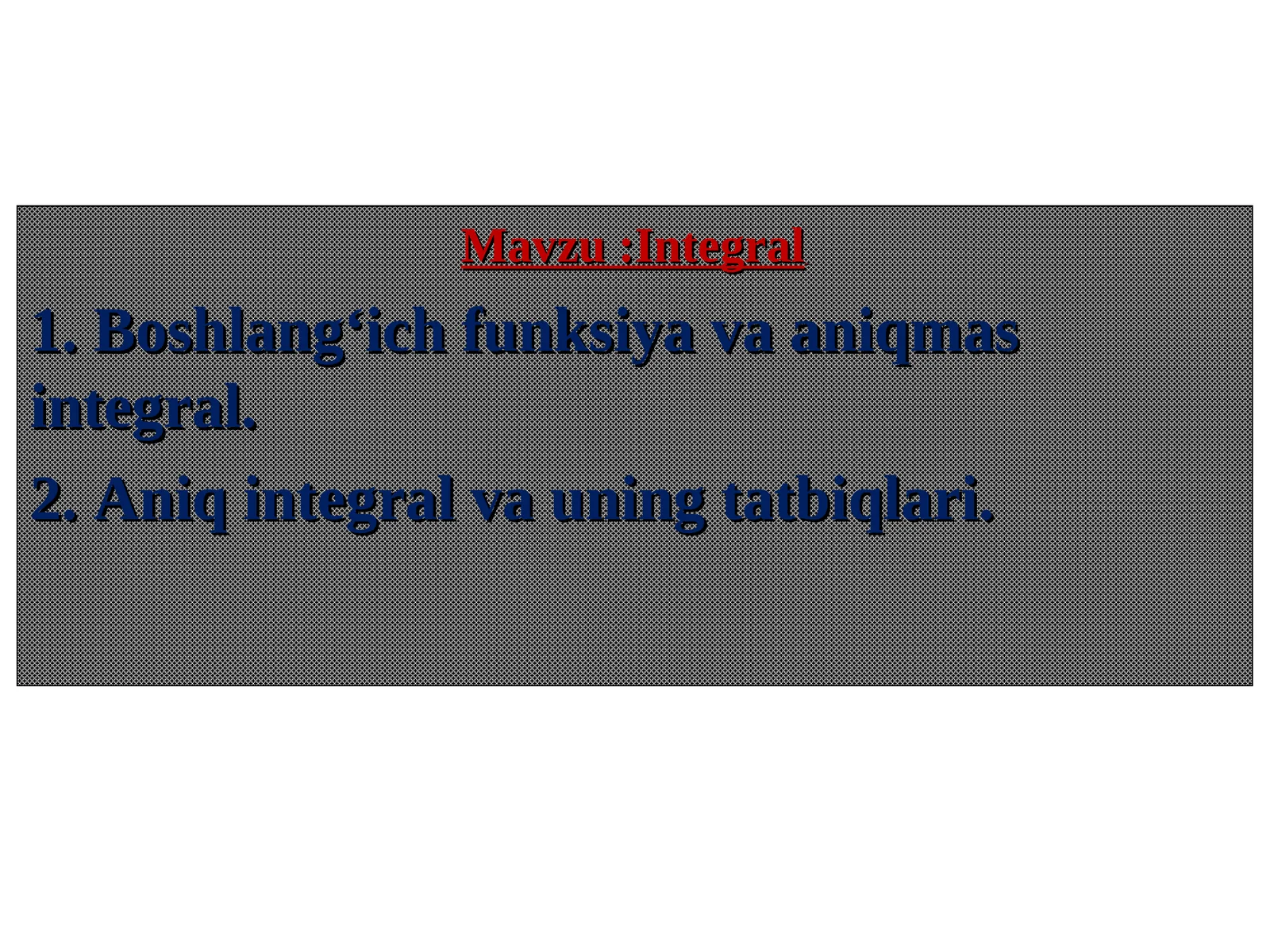 integral