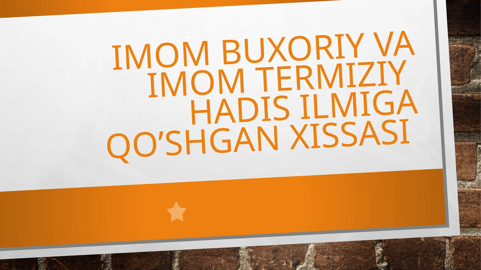 imom Buxoriy va Imom Termiziylarning hadis ilmiga qo'shgan xissasi