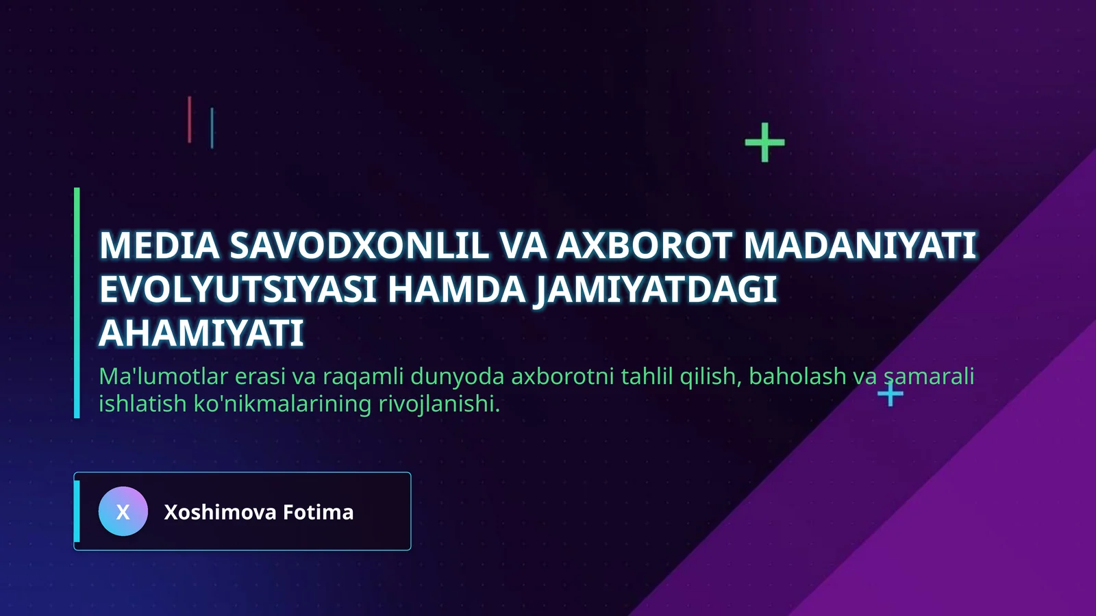 Media savodxonlil va axborot madaniyati evolyutsiyasi hamda jamiyatdagi ahamiyati