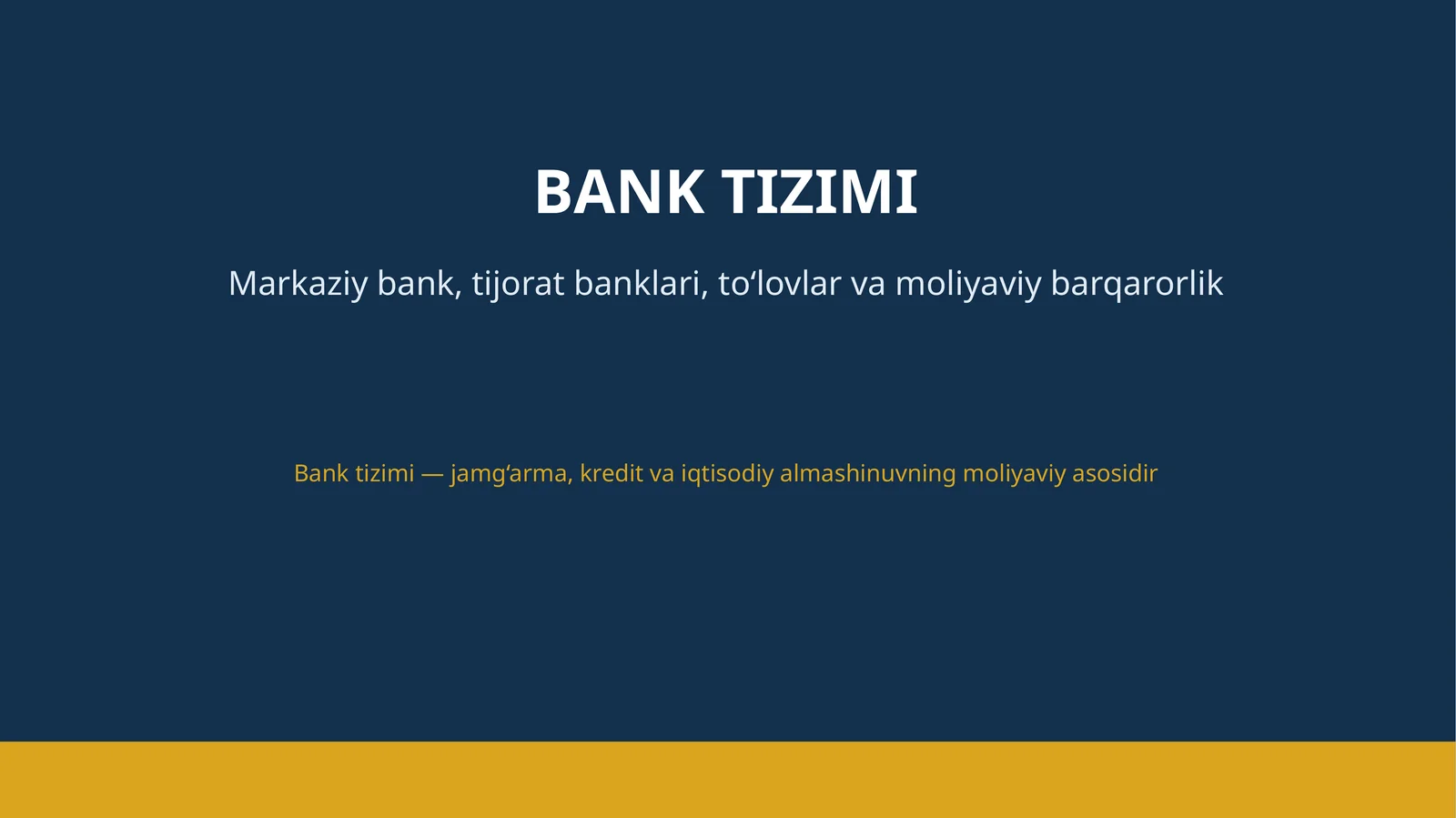 BANK TIZIMI