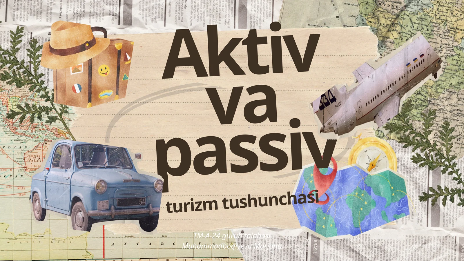 Aktiv va passiv turizm tushunchasi tayyor ppt