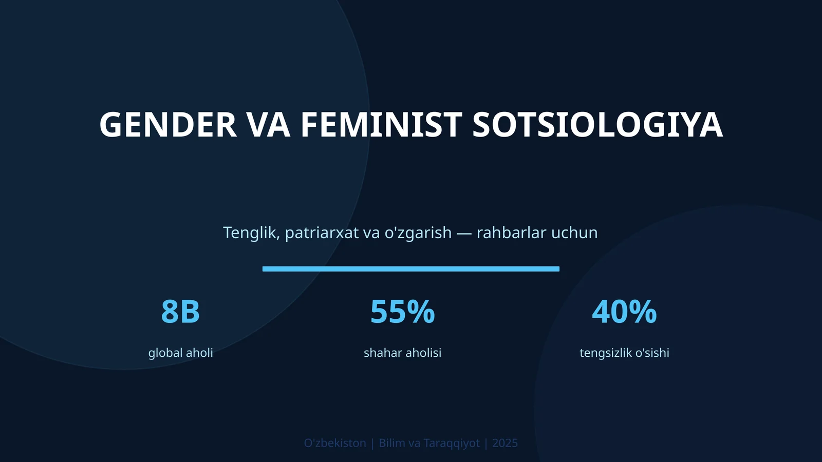 GENDER VA FEMINIST SOTSIOLOGIYA
