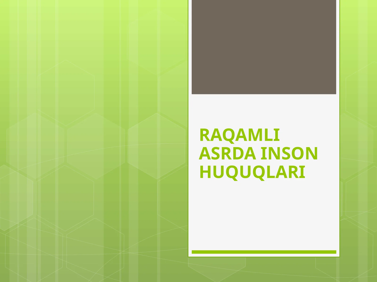 RAQAMLI ASRDA INSON HUQUQLARI