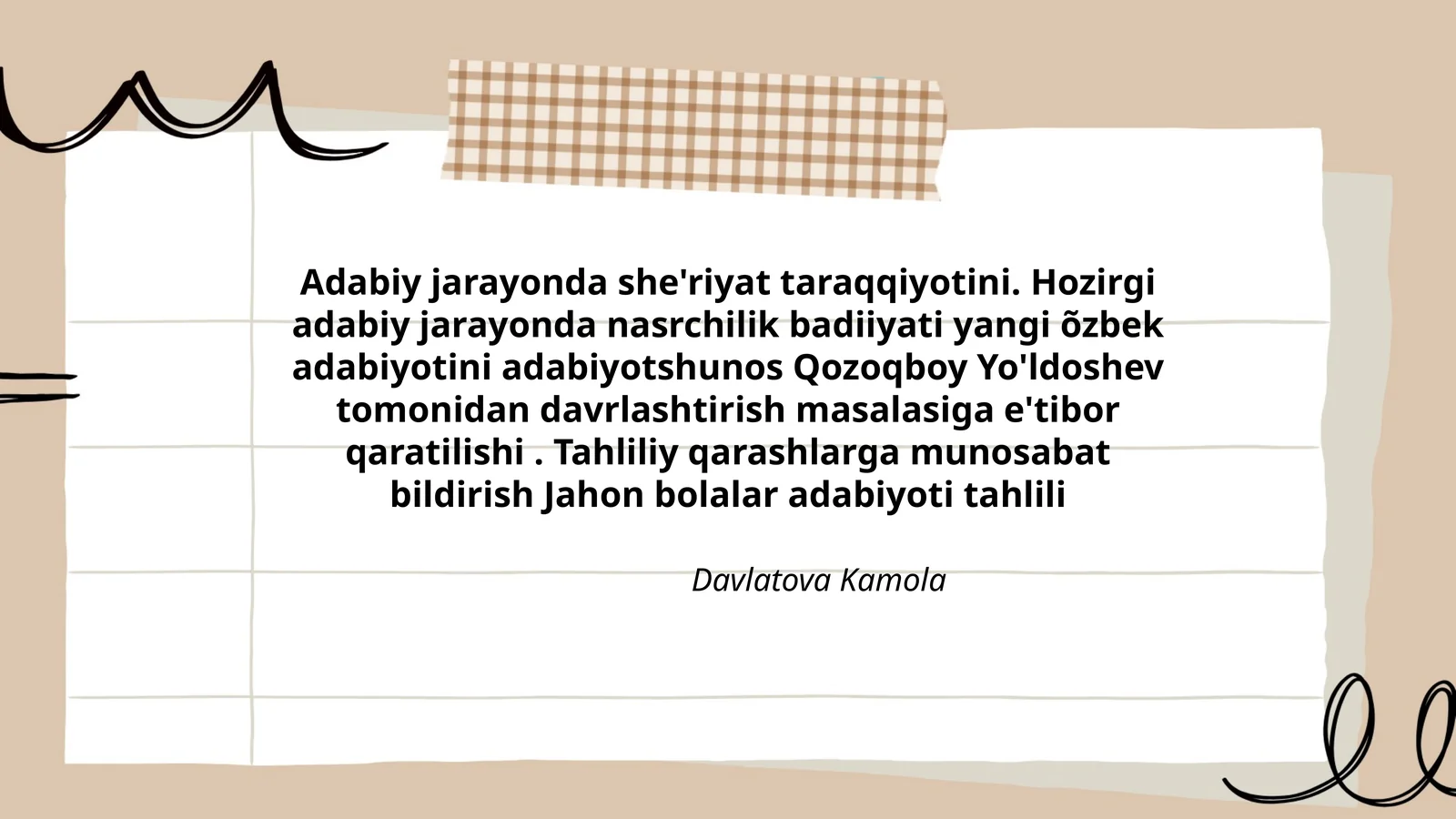 Jahon bolalar adabiyoti tahlili