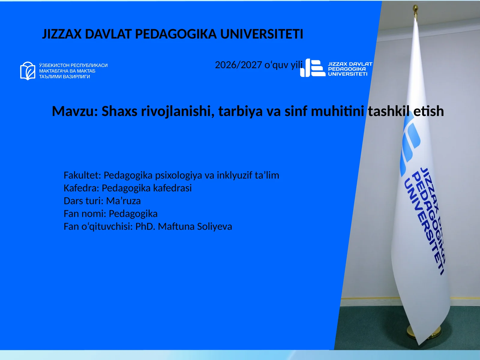 Shaxs rivojlanishiga taqdimot