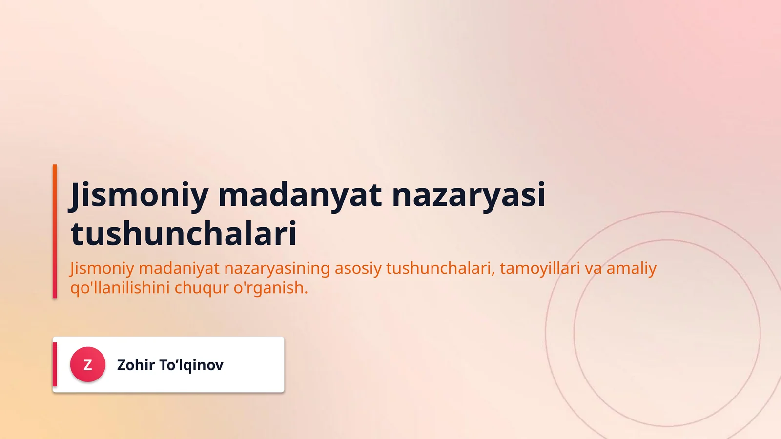 Jismoniy madanyat nazaryasi tushunchalari