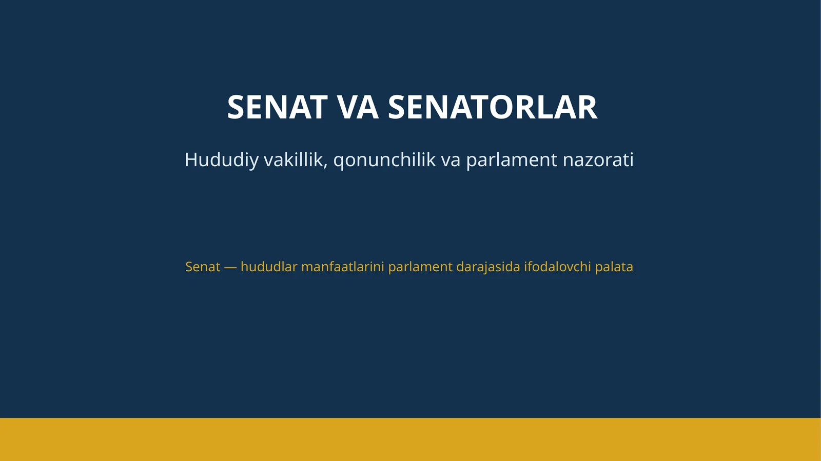 SENAT VA SENATORLAR