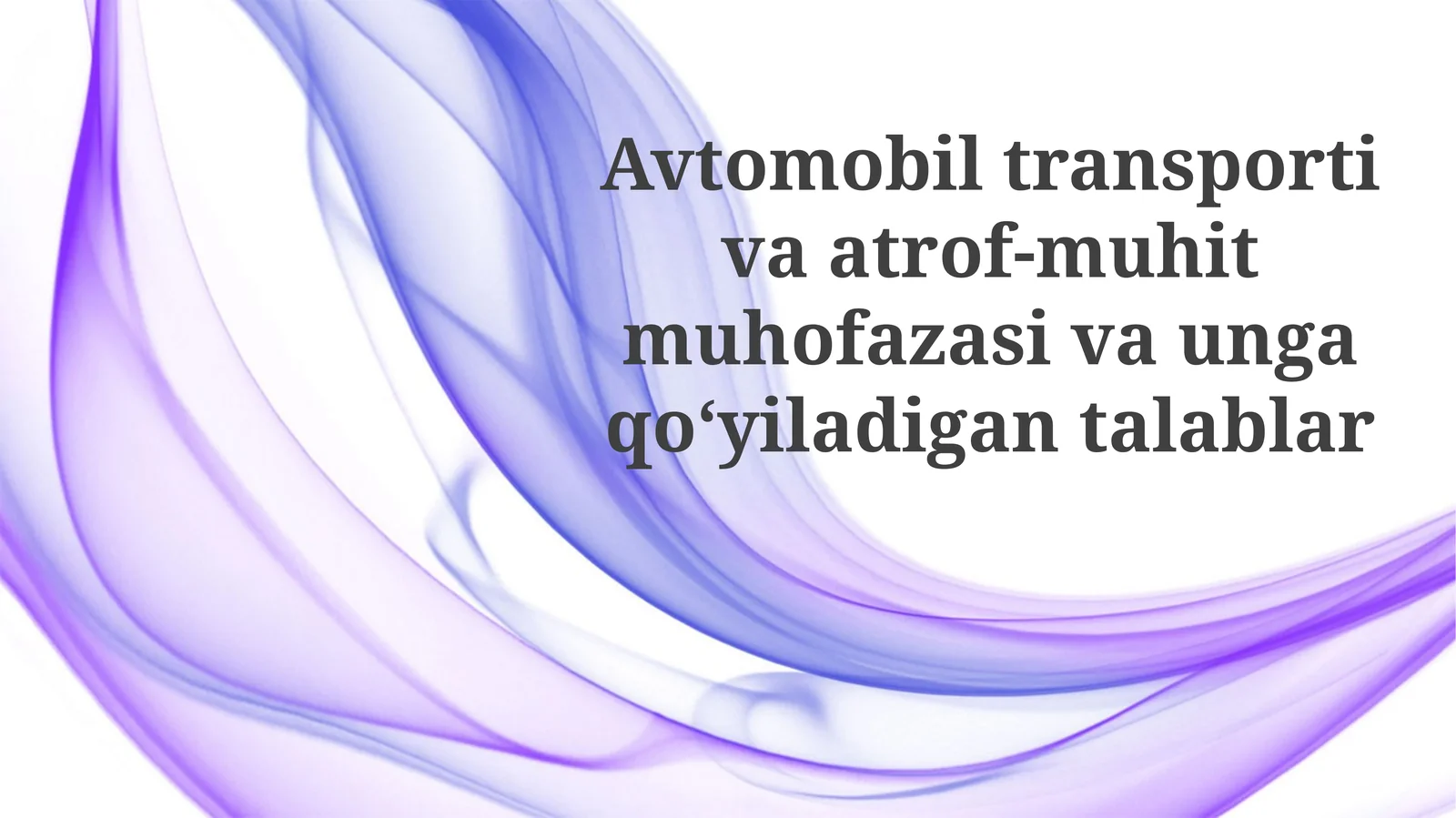 Avtotransportning ekologik izlari