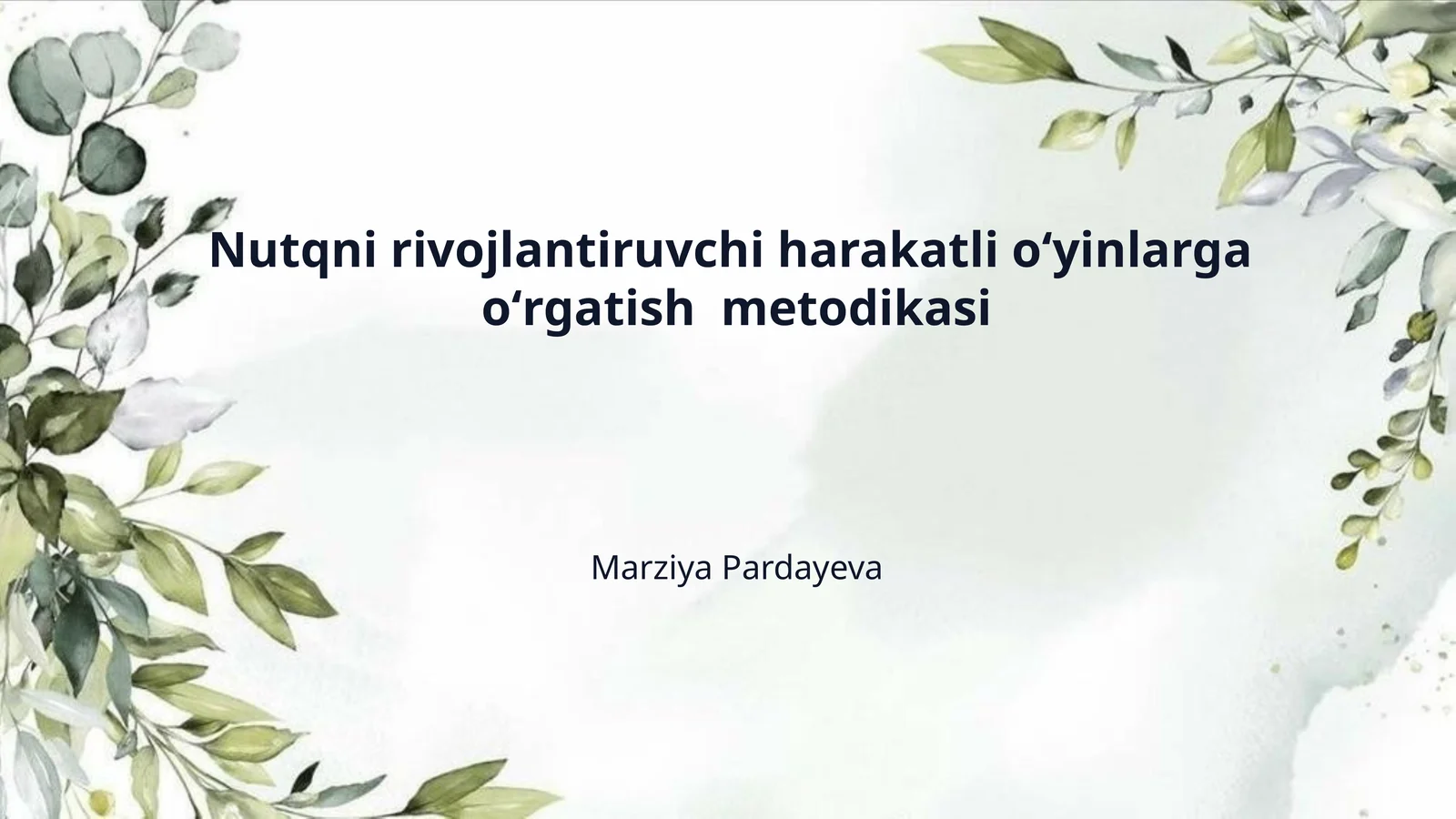 Nutqni rivojlantiruvchi harakatli oʻyinlarga  oʻrgatish  metodikasi