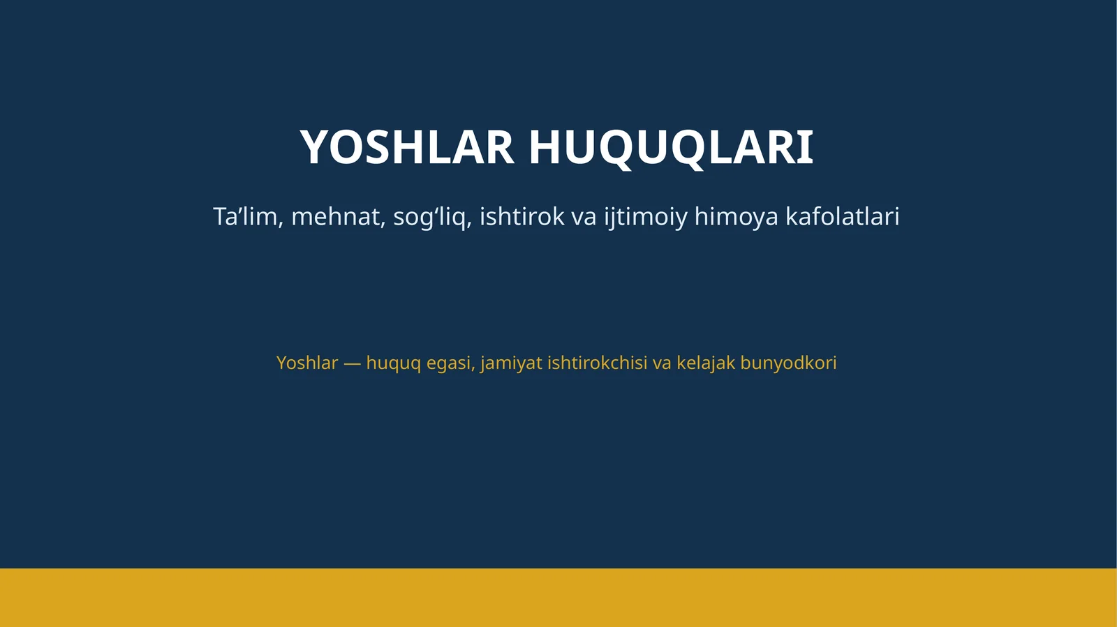Yoshlar huquqlari