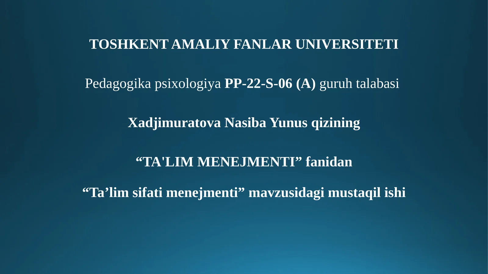 Ta'lim sifati menejmenti