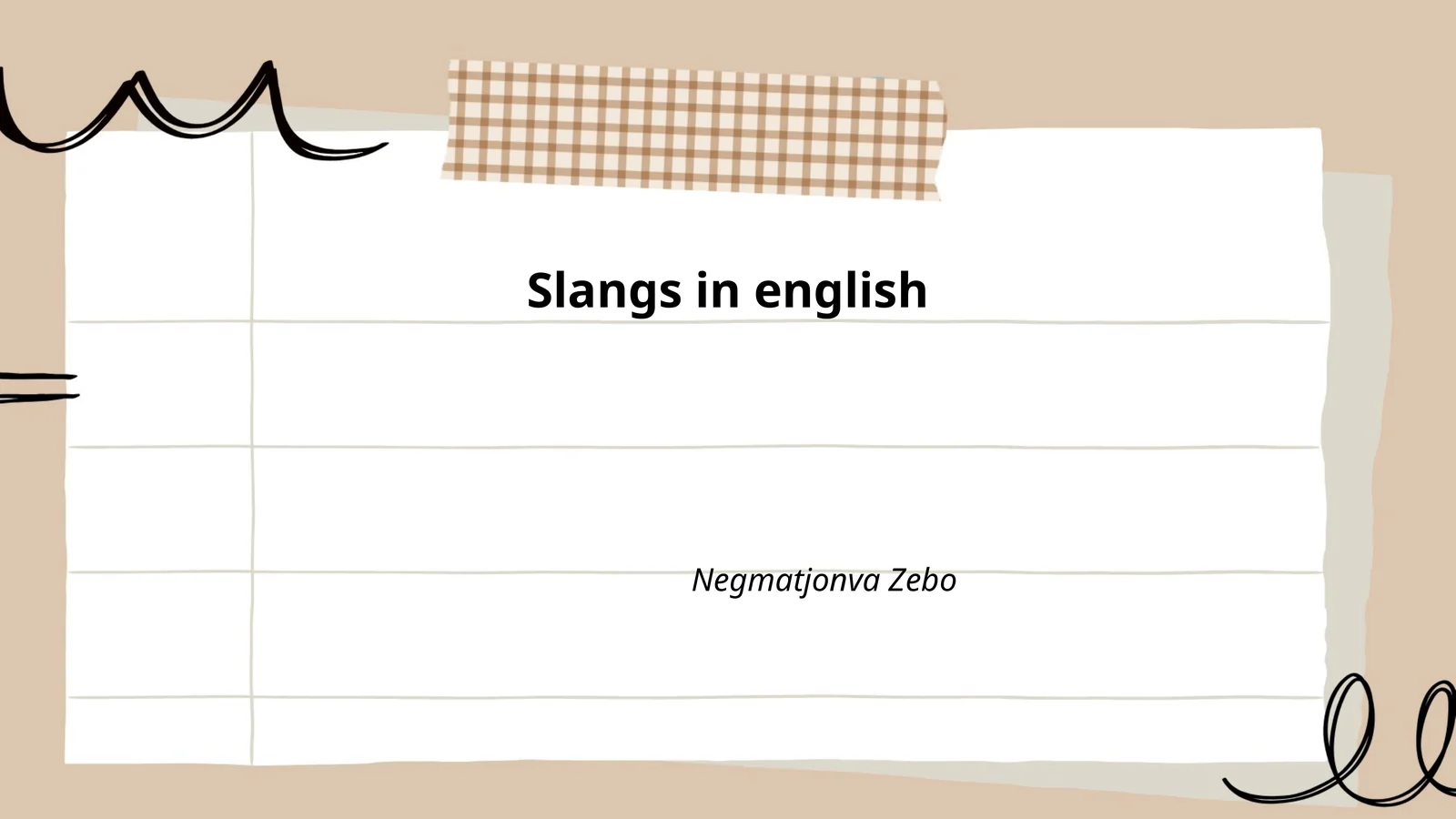 Slangs in english