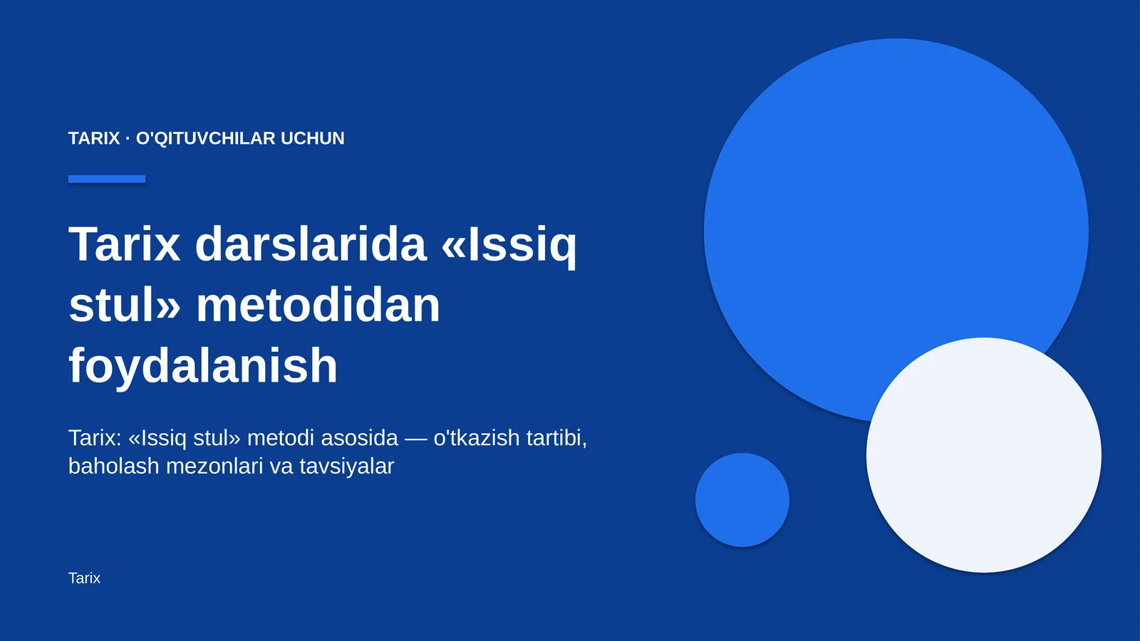 tarix darslarida issiq stul metodidan foydalanish 3598