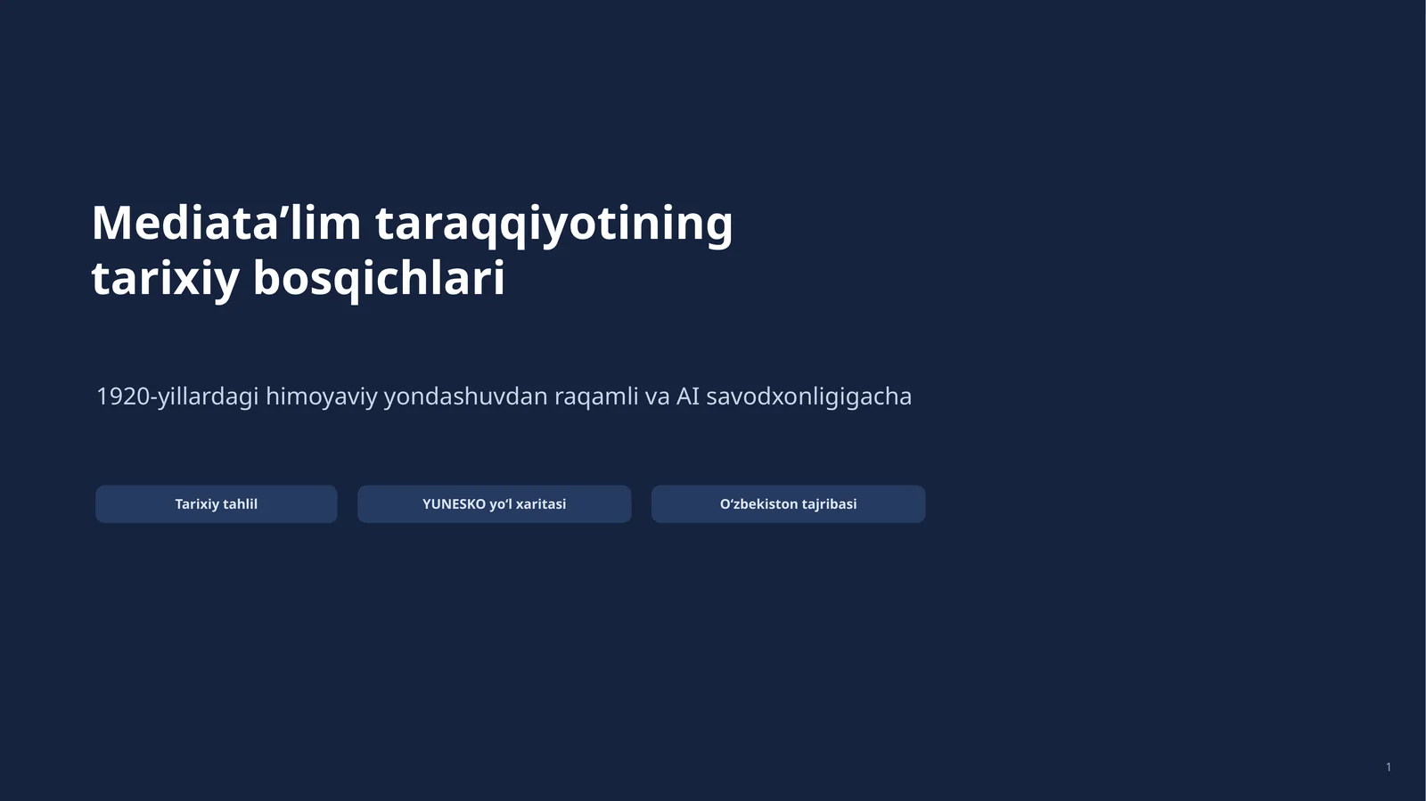 Mediata’lim tarixiy bosqichlari