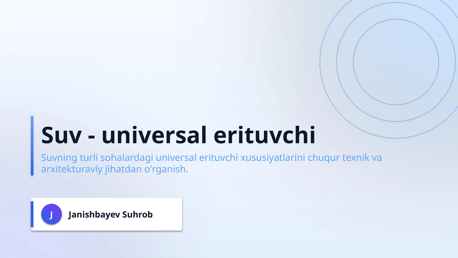 Suv - universal erituvchi