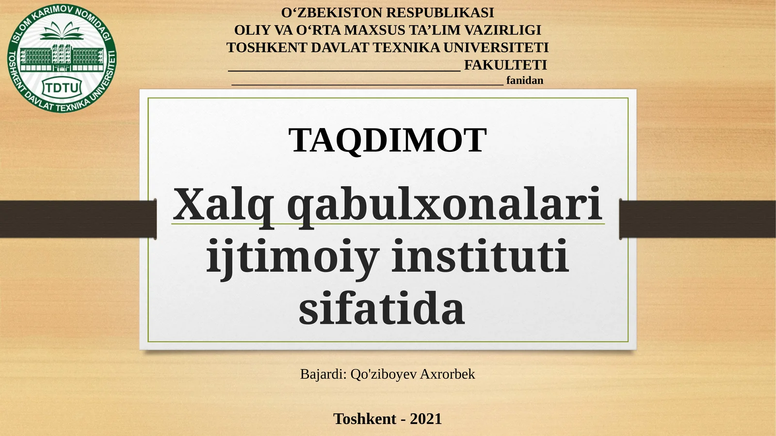 Xalqqabulxonalarida ommaviy vaziyat