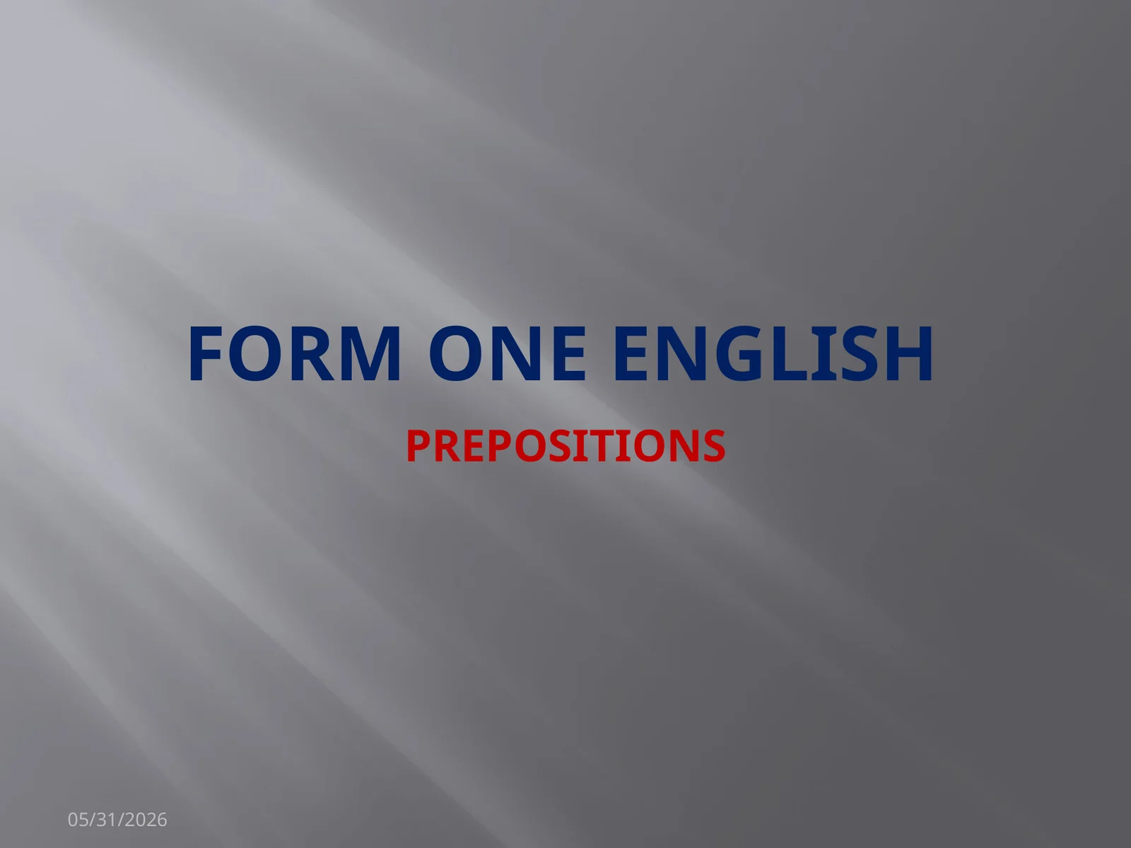 PREPOSITIONS form