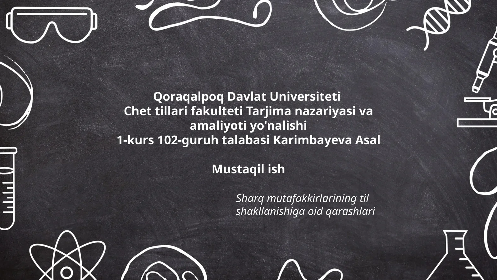 Sharq mutafakkirlarining til shakllanishiga oid qarashlari